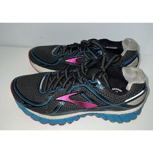 Brooks Womens Adrenaline GTS 16 Running Shoes Black Sneakers Size 8.5 Turquoise